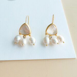 Julie Vos Aquitaine Collection. Gold Pearl Earrings